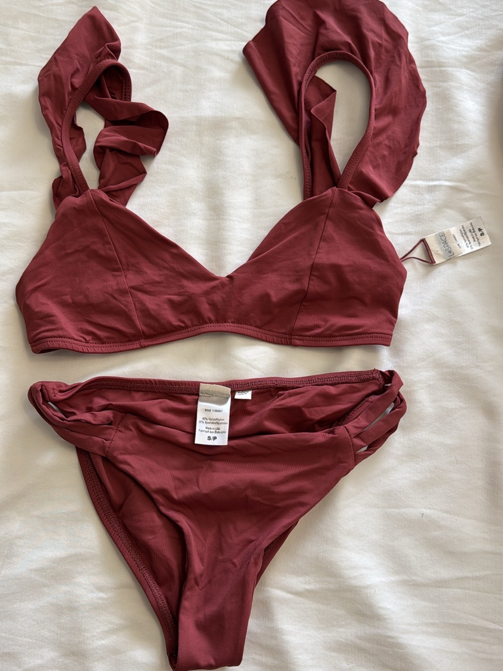 l*space Burgundy Two-Piece Bikini Set
